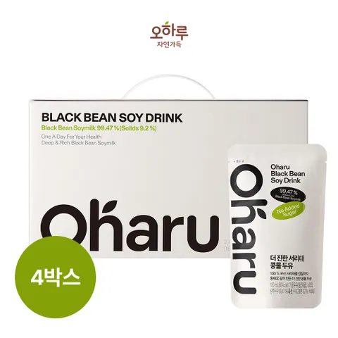 Oharu 더 진한 서리태 콩물 두유 4박스(60팩) 최화정 두유