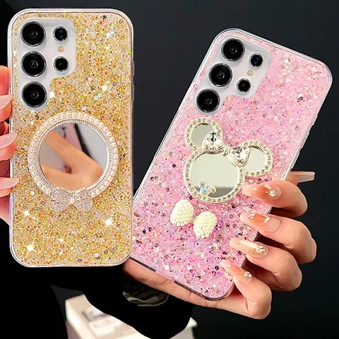 갤럭시노트20 울트라 노트10플러스 글리터큐빅 리얼 미러 케이스