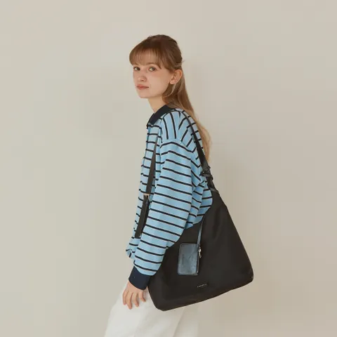 나일론 호보백&카드지갑세트_블랙