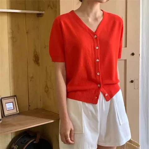 [하프클럽/릴룸]차모리 반팔 니트 가디건