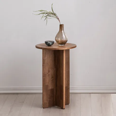 아씨방가구 에버 원형 고무나무 미니테이블40cm