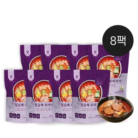 [한촌설렁탕] 네가지 햄듬뿍 부대찌개 500g x 8팩
