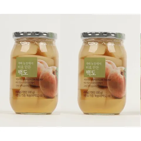 [롯데백화점](2병) 재배 농장에서 바로 만든 백도 복숭아 450g2EA