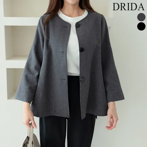 엄마옷 드리다 봄 가을 노카라 플레어 A라인 빅사이즈 정장 모던 자켓 40-50대 미시 중년여성 하객 상견례