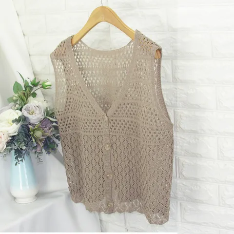 obg_비치박스브이조끼여름조끼,그물조끼,펀칭조끼,뜨게조끼