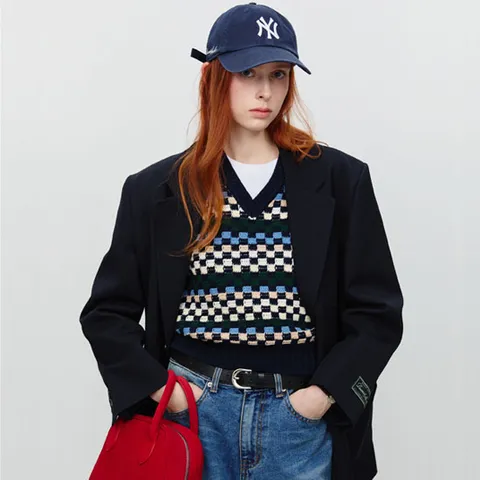던스트 UNISEX CRAFTED V-NECK KNIT VEST NAVY_UDSW5A109N2
