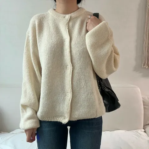 플럼마켓 / 데이지 알파카 가디건 겨울신상 니트가디건