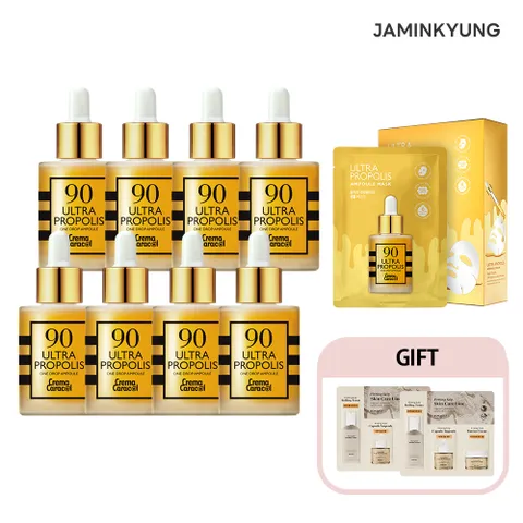 광채충전 미백주름개선프로폴리스 앰플 35ml 8병 패키지+마스크10매+[체험분]3종샤쉐 2매