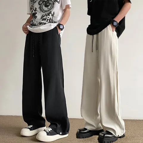 [브리치] 제로스샵 / 스냅 단추 와이드 밴딩팬츠