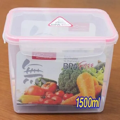 (SM)플라스틱 직사각 밀폐용기-1500ml 냉동실보관용기 냉동밥용기 냉장고정리용기