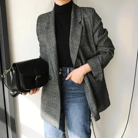 [하프클럽/다잇템_패션]여자 FW 올드머니룩 체크자켓 자켓