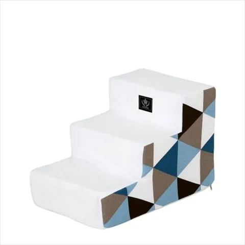 D11 피라미드 3단 스텝 블루 침대 소파 강아지계단 강아지스텝 애견스텝 반려견계단