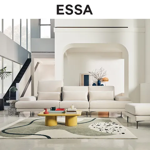 아르떼 4인 리프트기능 카시미라 패브릭 소파+스툴