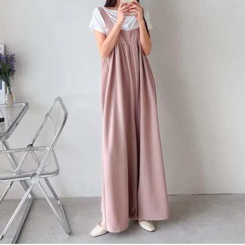 알티피아 다솜결 와이드 점프슈트 밸트 홈웨어 빅사이즈점프슈트 점프슈트 멜빵바지 와이드바지