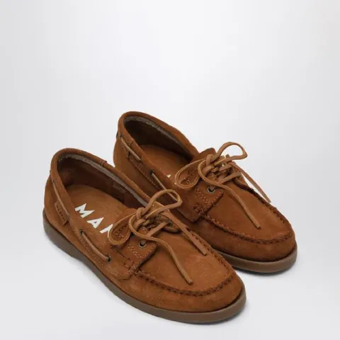 MANEBA­ R3.9KKSUE/XI_MANEB-CU Brown suede boat shoes