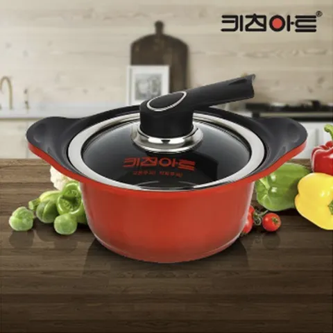 주물냄비 16cm 세라믹 전기 전골 양수 라면 냄비