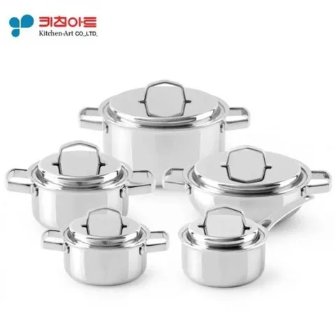 키친아트 마스터피스 5종세트 스텐냄비 통7중 주물냄비 인덕션냄비 스텐냄비 양은냄비