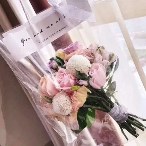 꽃집 포장봉투 투명 비치는 선물 포장 봉투 대 10P 꽃선물 꽃바구니 투명쇼핑백 꽃포장지