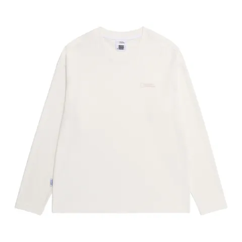 N265UTS901 수피마 세미오버핏 긴팔 티셔츠 O/WHITE