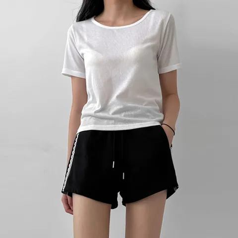 [브리치] 러블리감성 / 봄 여름 유넥 무지 반팔티셔츠
