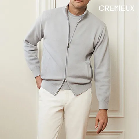 다니엘크레뮤 24SS 울 블렌디드 니트 재킷+풀오버 세트