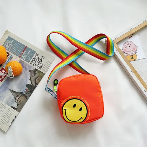 알록달록 무지개끈 2개 미니 크로스백 소지품 유아 패션미니백 미니크로스백