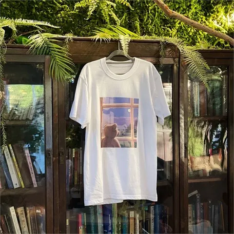 [오노마] ONM THE WITH Moon Night 오버핏 반팔 (블랙 화이트) (8819677)