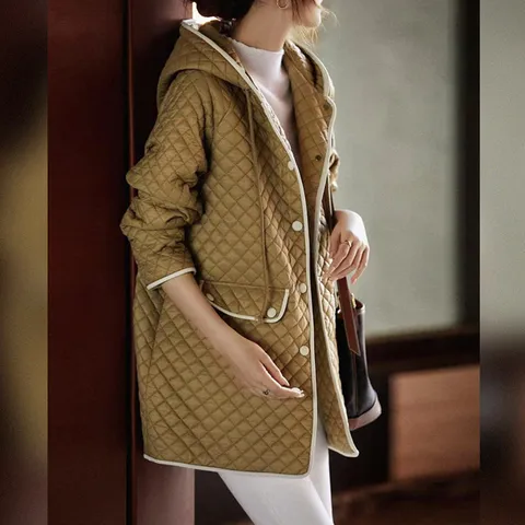 아멜리 후드 경량 패딩 점퍼