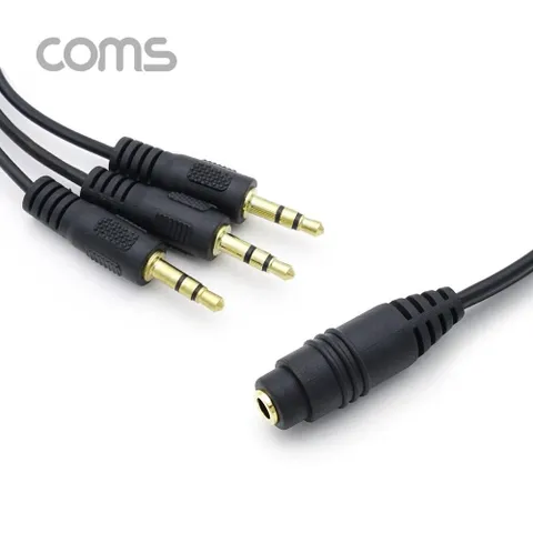 AUX 스테레오 케이블 Y형(3극)3분배 F to M(x3)30cm AUX 스테레오 Y형 오디오케이블 PC케이블