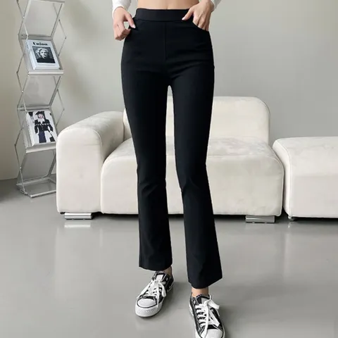 스판 밴딩 부츠컷 팬츠 여름 바지 슬림 캐주얼 팬츠 여름바지 여성여름팬츠 편한바지