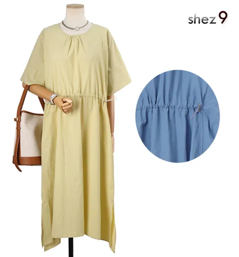 리프 스트링 트임 원피스