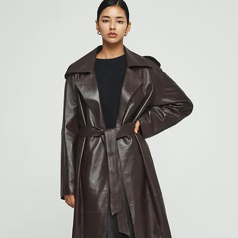 브리아나 램스킨 트렌치코트