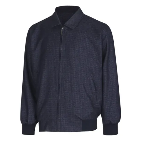 남성 중년 잔체크 베이직 비즈니스 점퍼 HA-JUA-205-네이비