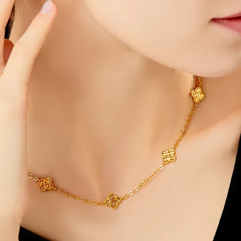 순금 (11.25g) 쿠션 플라워 커팅 목걸이 NG-1076