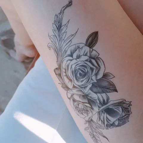 헤나 타투 장미 스티커 파티소품