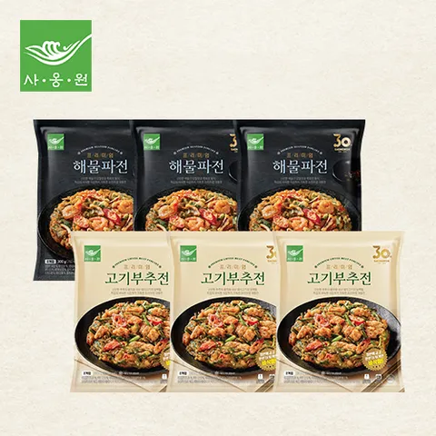 프리미엄 해물파전300g*3팩+프리미엄 고기부추전300g*3팩