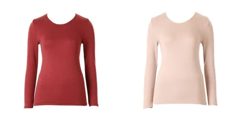 와코루 상의2매세트 발열기능이있는에쿠스원단여성동절기내의 [WLG2557CSET] 428515