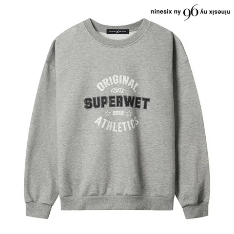 [시즌오프] 정상가:69,000원｜슈퍼웻 레터링 데일리 기모 맨투맨 티셔츠 (NO4LW009L0)