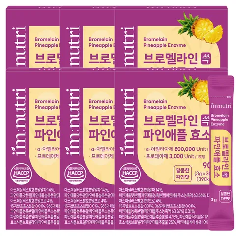 아임뉴트리 브로멜라인 파인애플효소 고역가 효소 30포 6박스