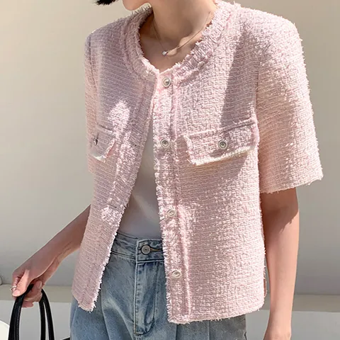 오뜨 반팔 트위드자켓[자켓DH698]