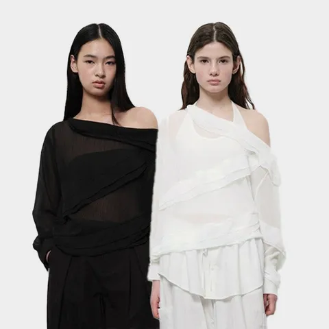 RUFFLE OFF SHOULDER BLOUSE (2color)