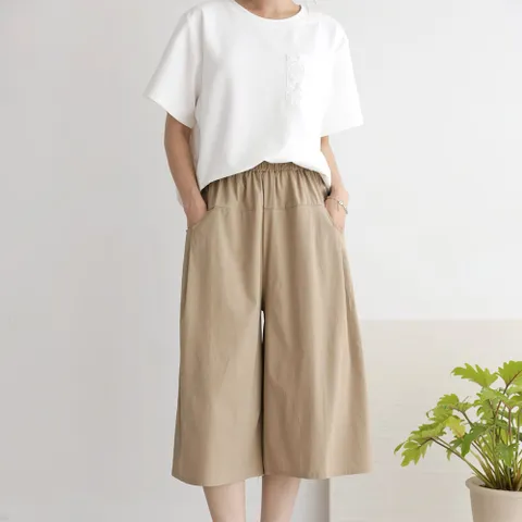 [다잇템] 여자 고무줄 칠부 넓은 항아리핏 썸머 반바지