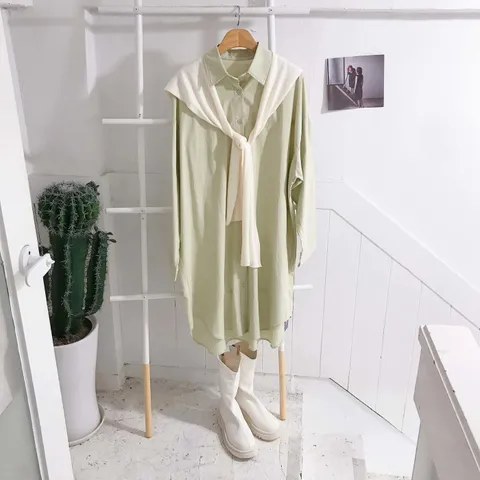 [브리치] 보블리에 / 모던 데일리 루즈핏 셔츠 원피스