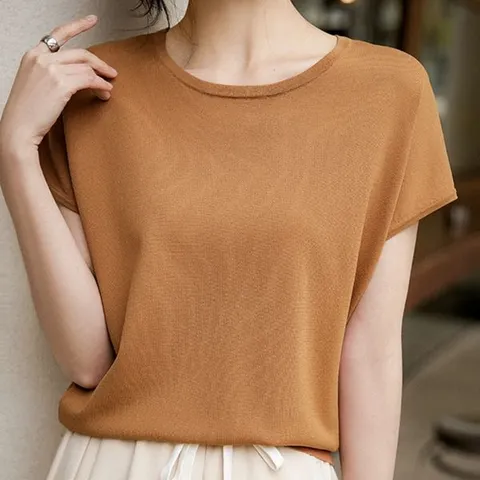 [하프클럽/휴드]더블 백 브이넥 4COLOR 여름 니트 탑