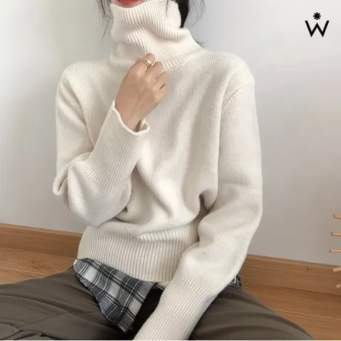 정상가:59,000원 ㅣ 심플 폴라넥 데일리 긴팔 니트 (WIADNT012)