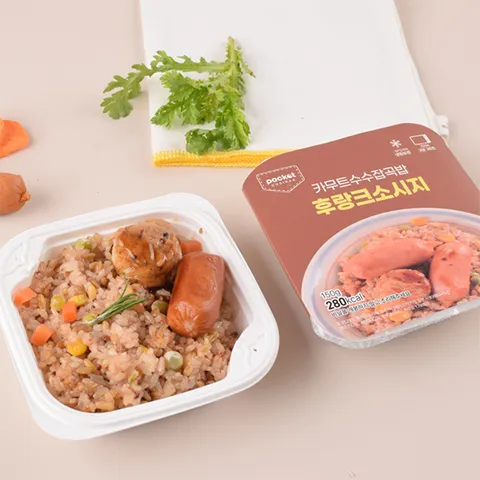 포켓도시락 간편식사 즉석밥 냉동도시락 카무트수수잡곡밥 후랑크소시지 10팩