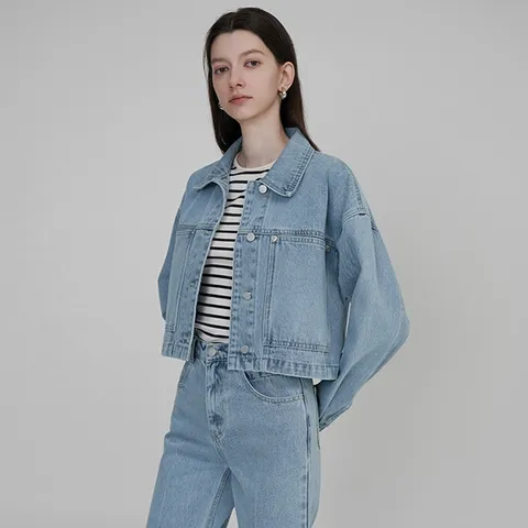 유스 셋업 크롭 빅포켓 데님 자켓JK-2735