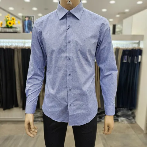 (모다인천점)블루 카치온 스트레치 슬림핏 셔츠/PJDS3996_IC_1