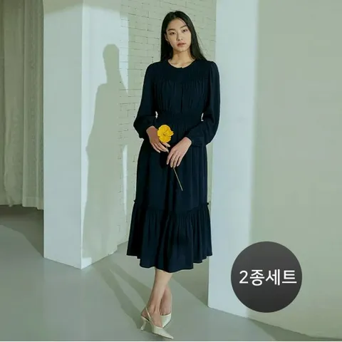 [최초가158,000]여성 가을 네츄럴 플레어 원피스 2종 세트