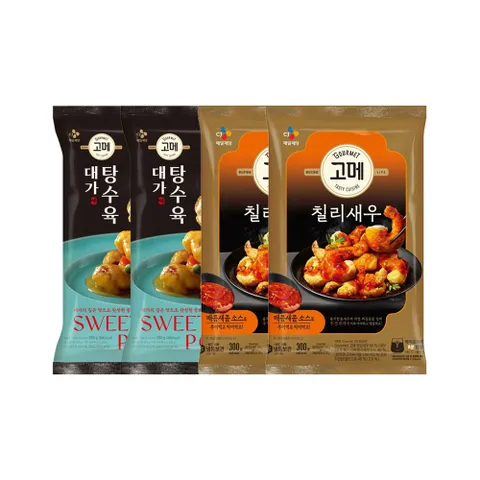 고메 대가 탕수육 390g x2개+바삭탱글한 칠리새우 300g x2개